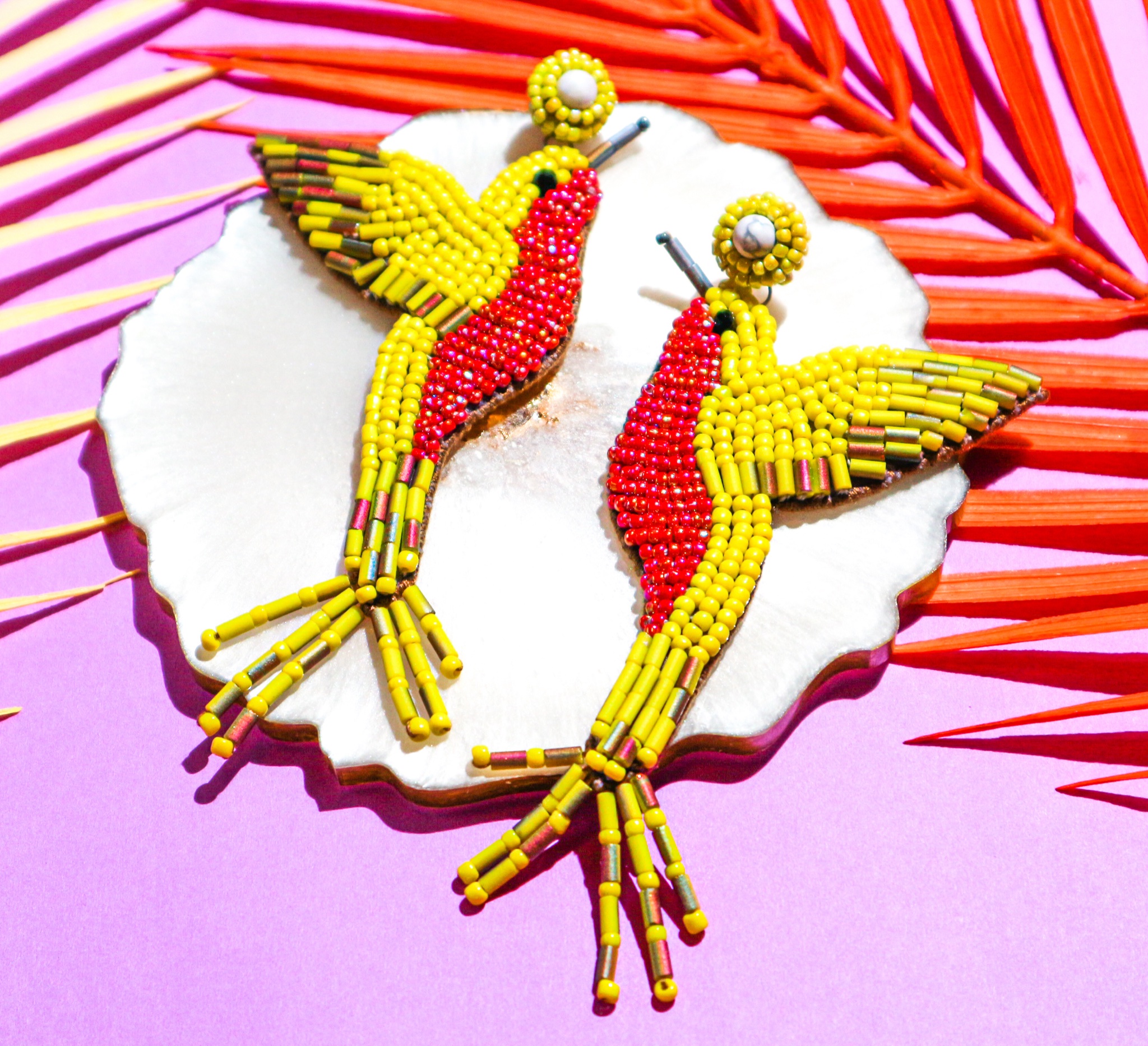 Yellow Hummingbird Earrings